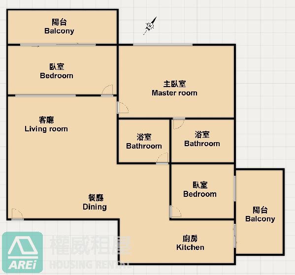 城逸｜市心三捷運・寬敞大三房