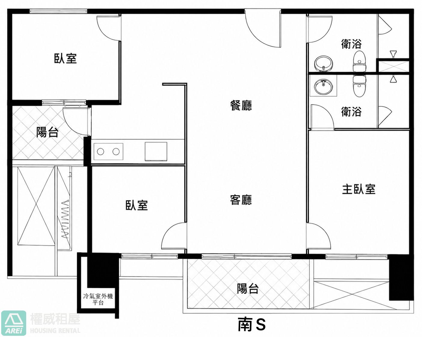 文化艾美｜正義車站旁｜面綠園道3房平車可租補寵可討論