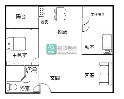 鉑愛悅|精美兩房附家具家電|三鐵共構|絕佳視野|可租補