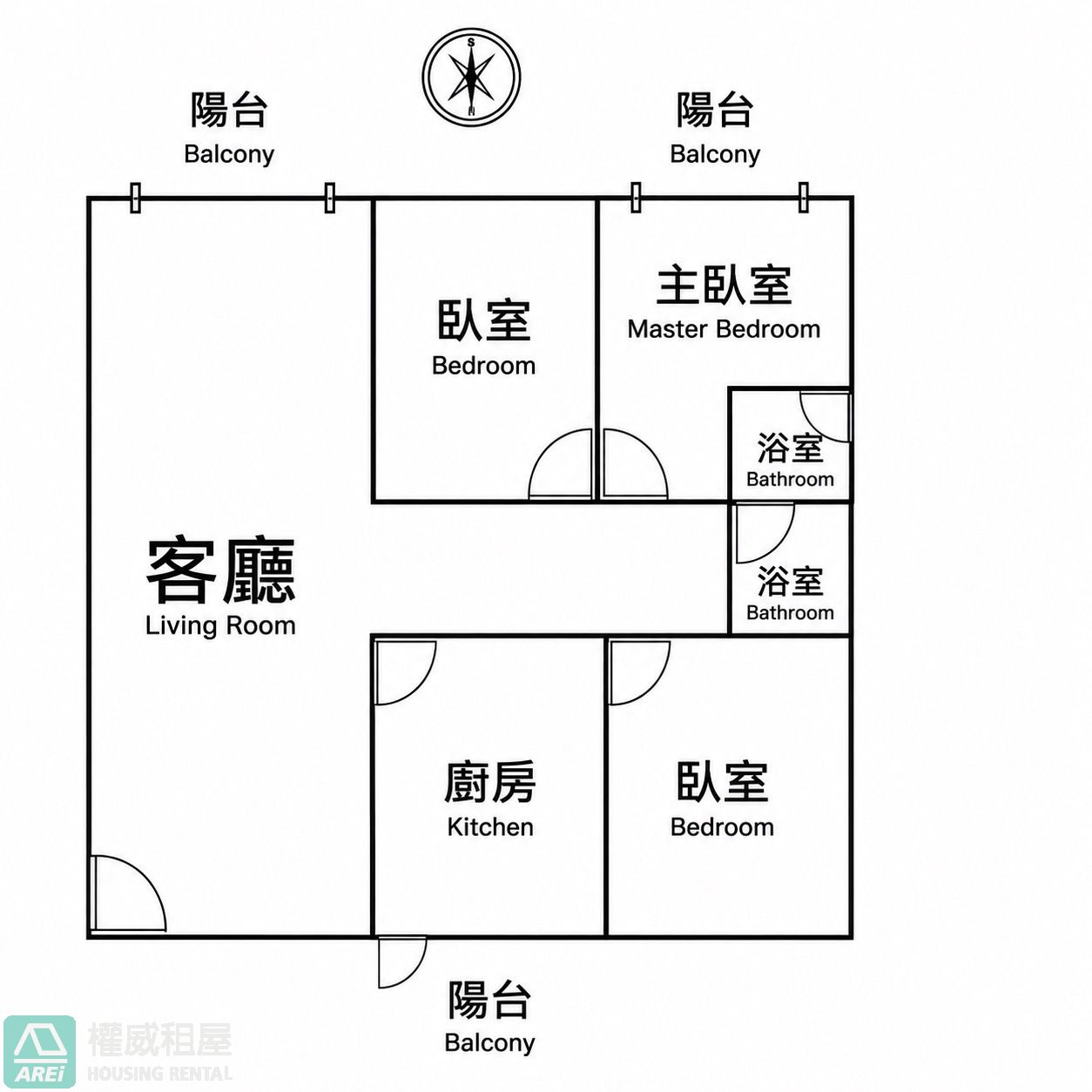 科工館尖美DC景觀大3房空屋可租補