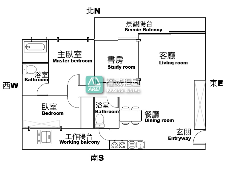 三塊厝站明日匯｜優質高樓景觀2+1房平車