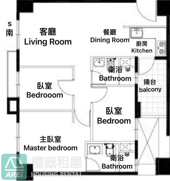 惟美術｜美術館明亮3房平車｜歡迎公司承租