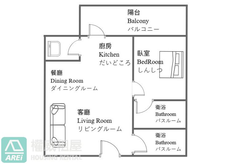 可租補｜美術館白天鵝｜美裝潢1+1房平車