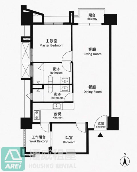 和野學｜中都濕地｜邊間採光2房雙衛+大平車