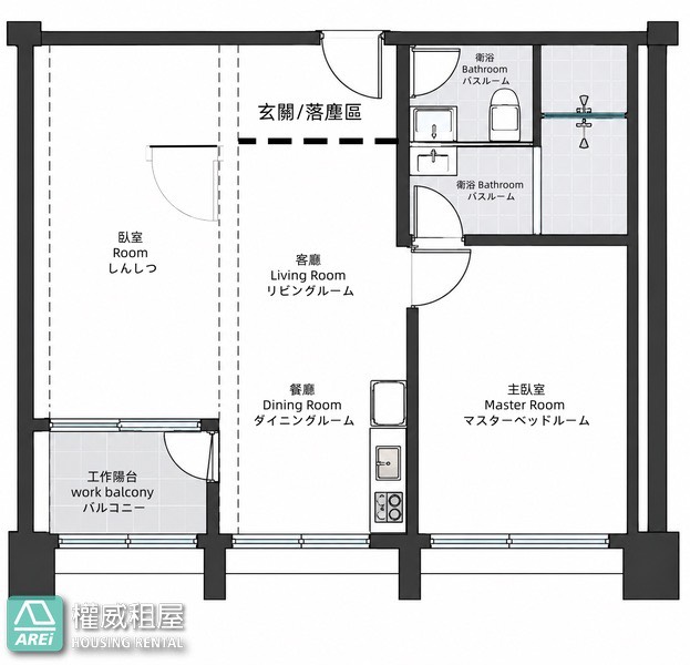 🍍大樂旁｜三房改二房大空間2衛｜河堤世界｜平車可租補🍍
