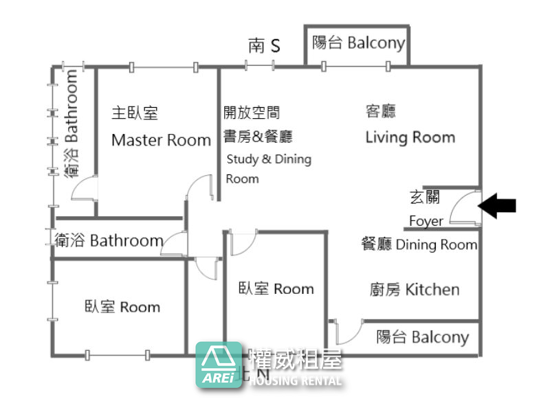 美術館鳳凰會3面採光靚麗3+1房平車泳池