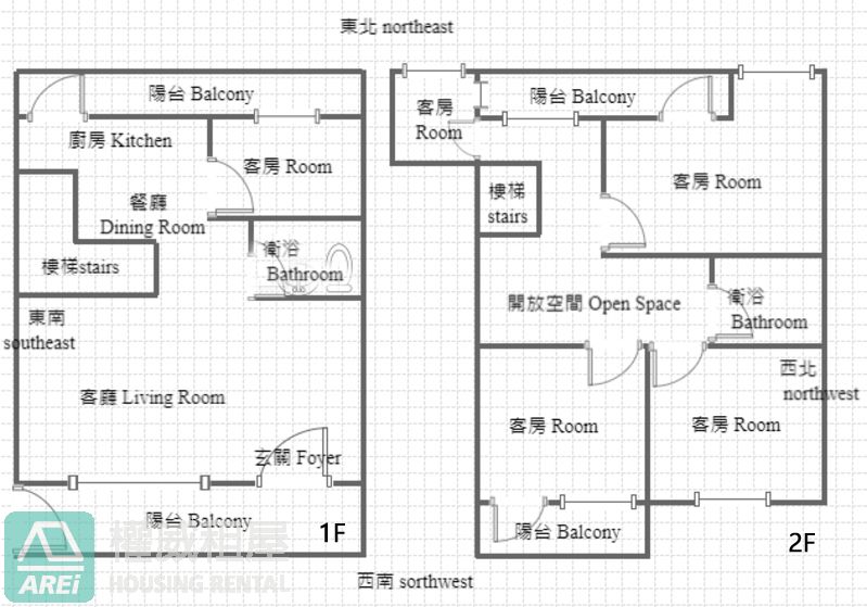 巨蛋瑞豐商圈1+2樓庭院雙平車