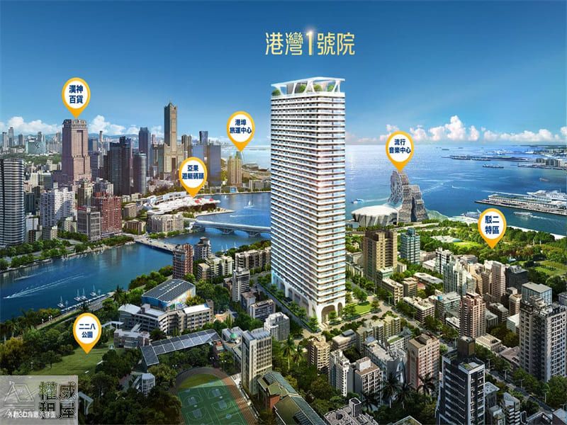 我有兩間港灣一號院｜山海河景泳池精品宅2房