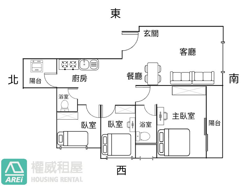 💡薪輕安樂重劃區華廈｜全間採光雙衛三房平車
