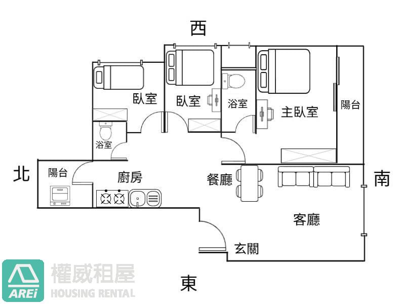 💡B薪輕安樂重劃區華廈｜全間採光雙衛三房平車