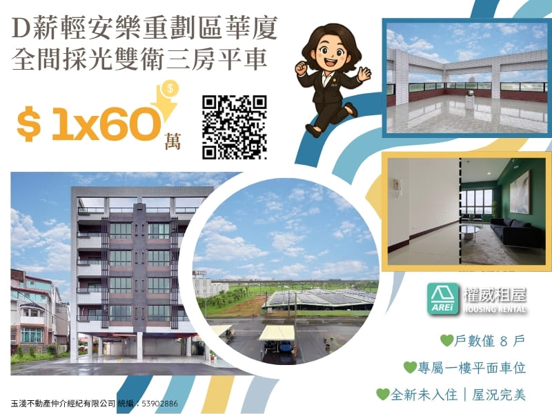 💡D薪輕安樂重劃區華廈｜全間採光雙衛三房平車