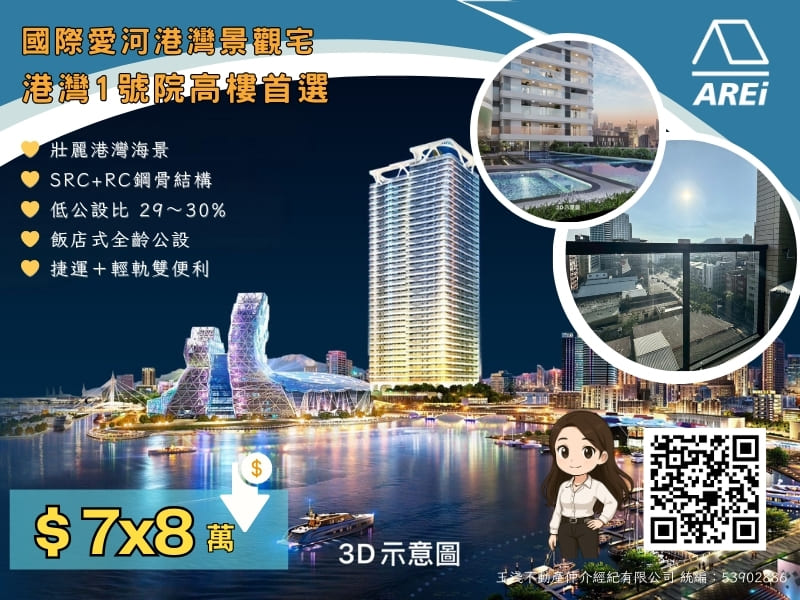 🌴國際愛河港灣景觀宅｜港灣1號院高樓首選