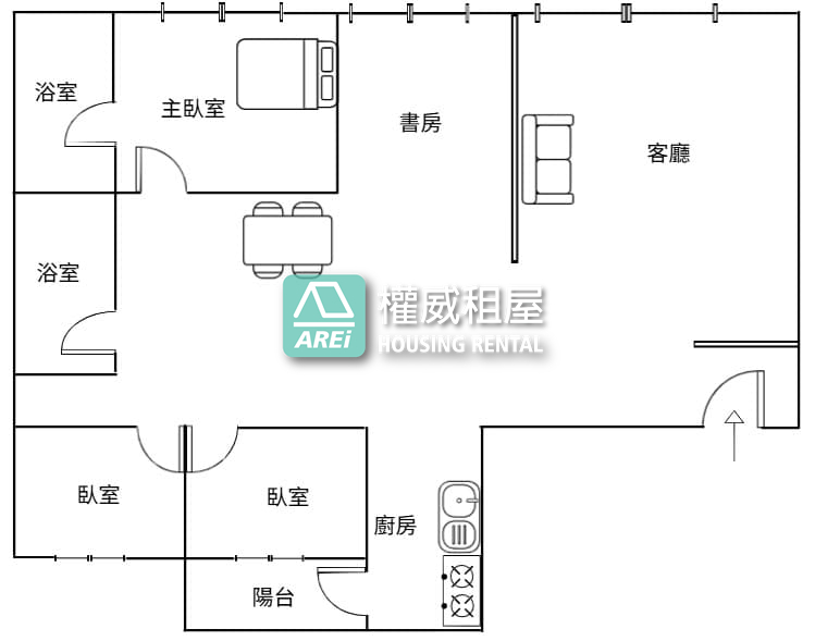 亞灣菁英首選｜國艷高樓景觀3+1房平車｜全套家具家電