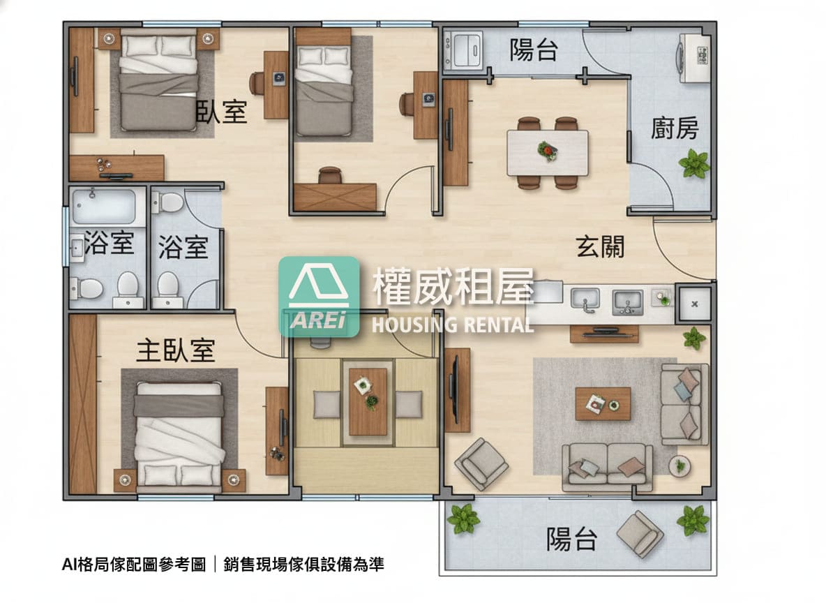 建工商圈大空間平車超值4房