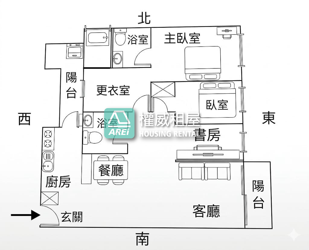 借墨｜精品裝潢300萬｜美到沒對手2+1房雙車位(V)