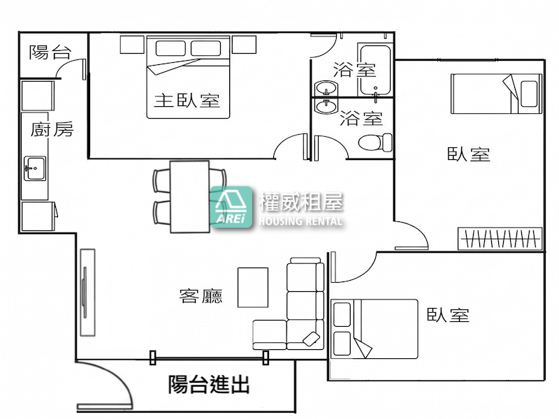 ✨鳳中捷運5分鐘翻新美寓3樓3房